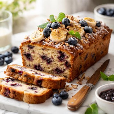 Image of Healthy Blueberry and Banana Cake