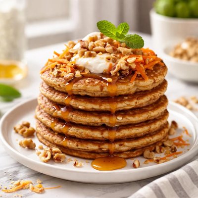 Image of Healthy Carrot and Oatmeal Pancakes