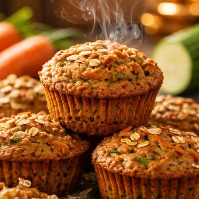 Image of Healthy Carrot Zucchini Muffins