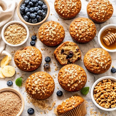 Image of Healthy Cereal Wheat Bran Muffins