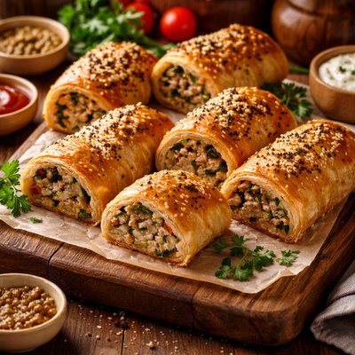 Image of Healthy Chicken and Vegetable Sausage Rolls