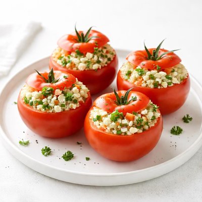 Image of Healthy Couscous Stuffed Tomatoes