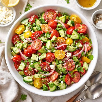 Image of Healthy Cucumber Tomato Salad