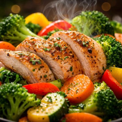 Image of Healthy Diet Chicken and Vegetables