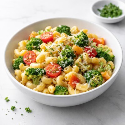 Image of Healthy Fast and Delicious Macaroni and Cheese with Vegetables