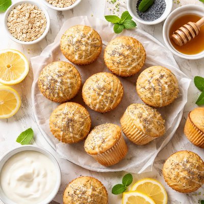 Image of Healthy Lemon Poppy Seed Muffins