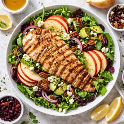 Image of Healthy Low Fat Chargrilled Chicken and Apple Salad