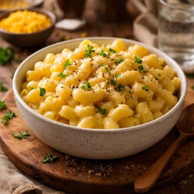 Image of Healthy Mac Cheese with Bechamel Cheddar Sauce