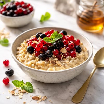 Image of Healthy Oat Breakfast with Currants