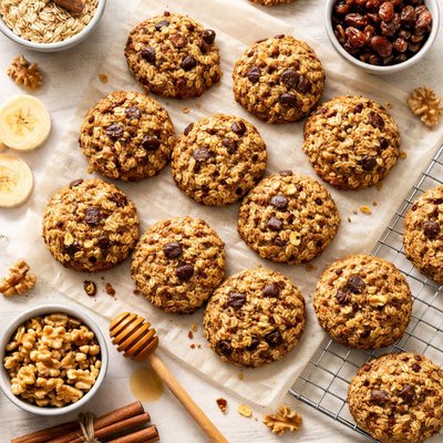 Image of Healthy Oatmeal Date Walnut Cookies