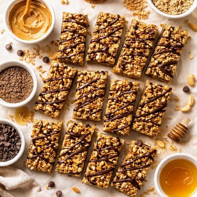 Image of Healthy Peanut Wheat Flax Bars No Bake