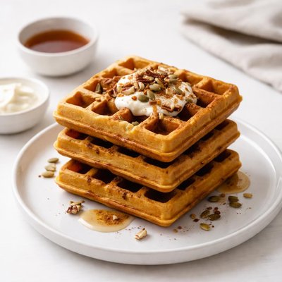 Image of Healthy Pumpkin Belgian Waffles