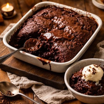 Image of Healthy Rich Chocolate Sponge Fudge Pudding