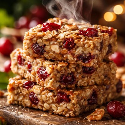 Image of Healthy Soaked Oatmeal Cranberry Bars