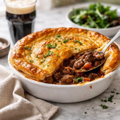 Image of Healthy Steak and Guinness Pie