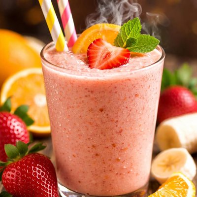 Image of Healthy Strawberry Orange Banana Smoothie