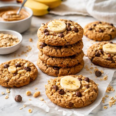 Image of Healthy Sugar Free Peanut Butter Banana Cookies