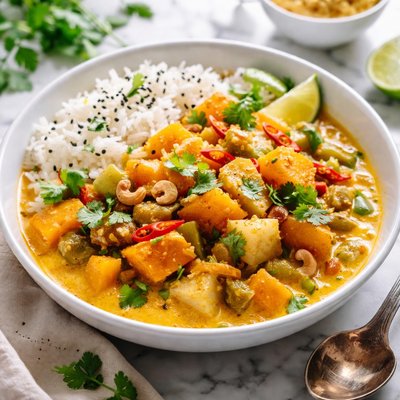 Image of Healthy Sweet Potato Butternut Squash and Apple Curry
