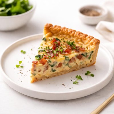 Image of Healthy Turkey Bacon Quiche