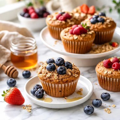 Image of Healthy Wheat Muffins with Fruit of Choice