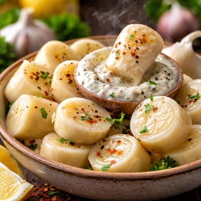Image of Hearts of Palm with Garlic Dip