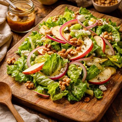 Image of Hearts of Romaine Salad with Apple Red Onion and Cider Vinaigr