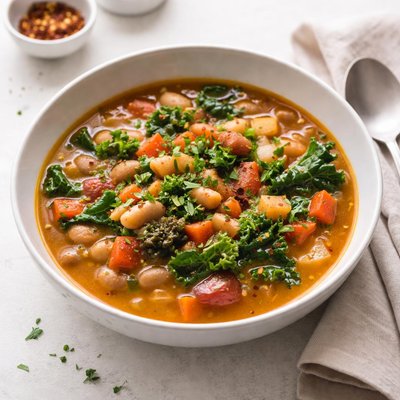 Image of Vegan Hearty Bean and Vegetable Soup