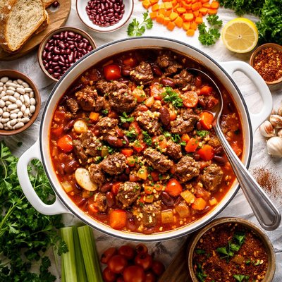 Image of Whole30 Hearty Beef and Beans Stew