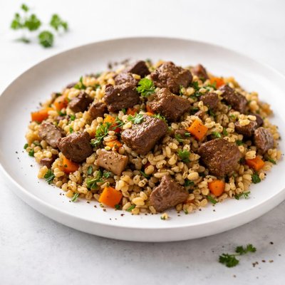 Image of Hearty Beef Barley Pilaf