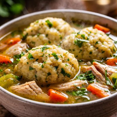 Image of Whole30 Hearty Chicken Soup with Herb Dumplings