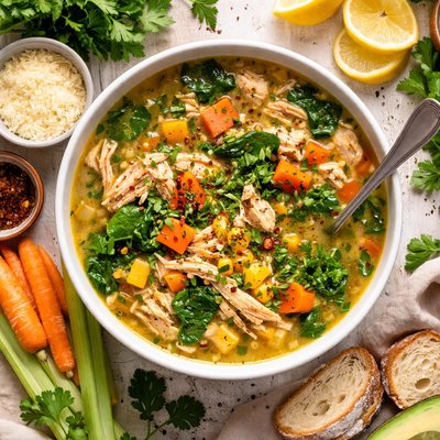 Image of Whole30 Hearty Chicken Vegetable Soup