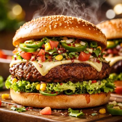 Image of Hearty Fiesta Burgers