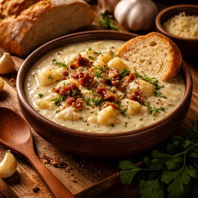 Image of Hearty Garlic Potato Soup