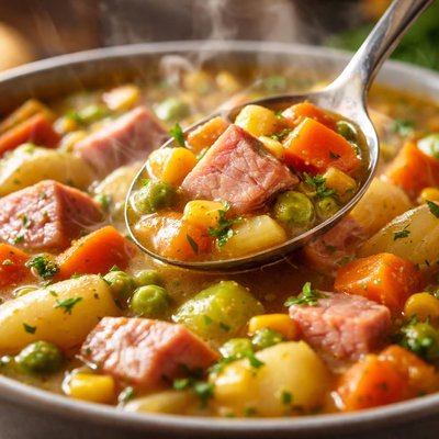 Image of Hearty Ham and Vegetable Soup