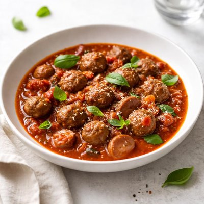 Image of Hearty Italian Sausage and Meatball Stew Ragu