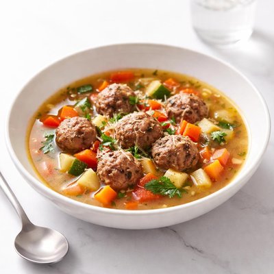 Image of Hearty Meatball and Vegetable Soup