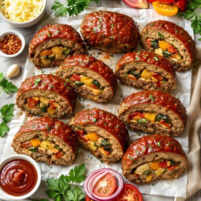 Image of Hearty Stuffed Meat Loaves
