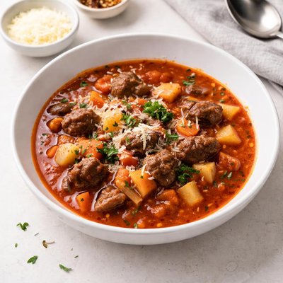 Image of Hearty Tomato Beef Soup