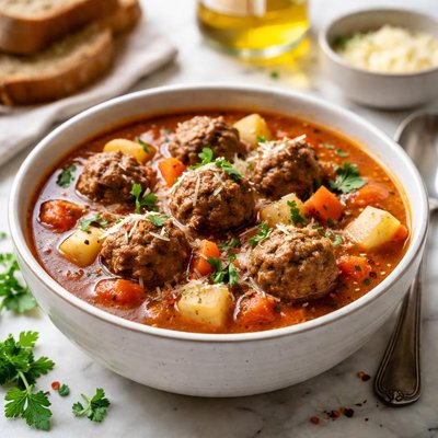 Image of Hearty Tomato Meatball Chowder