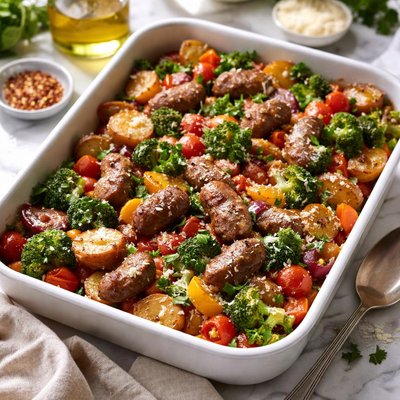 Image of Hearty Vegetable and Sausage Bake