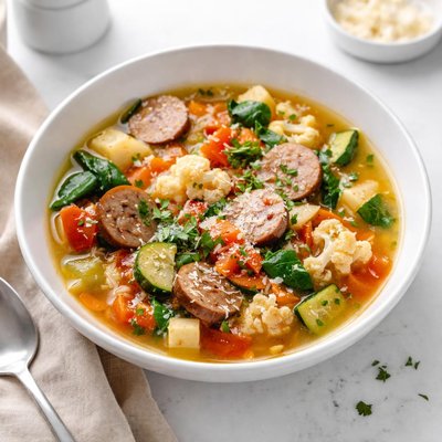 Image of Hearty Vegetable and Sausage Soup