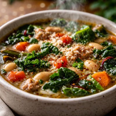 Image of Vegan Hearty Winter Greens Soup