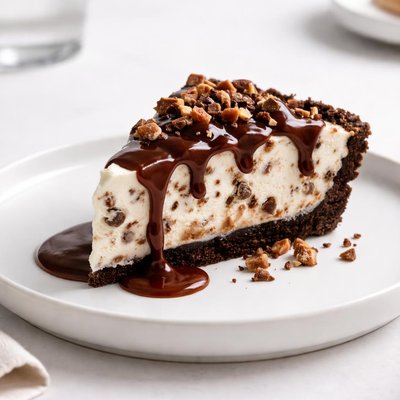 Image of Heath Bar Ice Cream Pie with Hot Fudge Sauce
