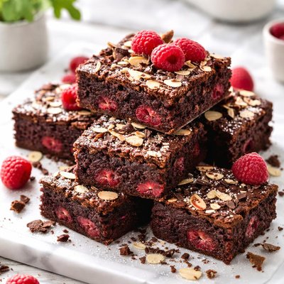 Image of Heavenly Raspberry Almond Mocha Brownies