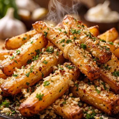 Image of Heavy on the Garlic Baked Potato Fries