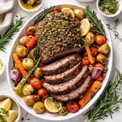 Image of Carne de res horneada con costra de hierbas Whole30