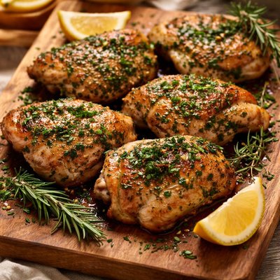 Image of Herb-Infused Baked Boneless Skinless Chicken Thighs