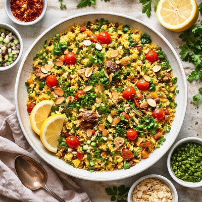 Image of Arroz infusionado con hierbas y bajo en sodio.