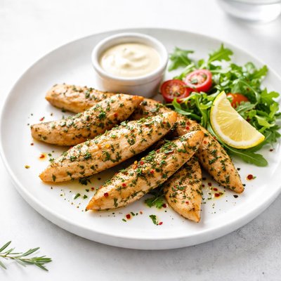Image of Tiras de pollo asadas con hierbas sin lácteos