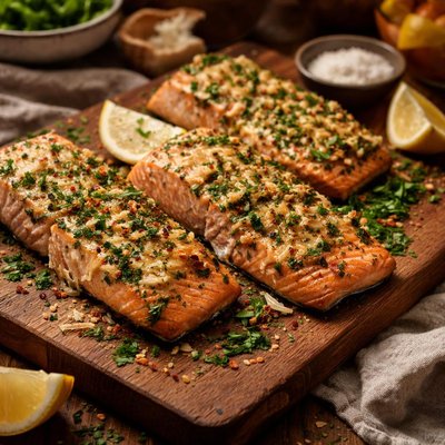 Image of Herb and Cheese Grilled Salmon